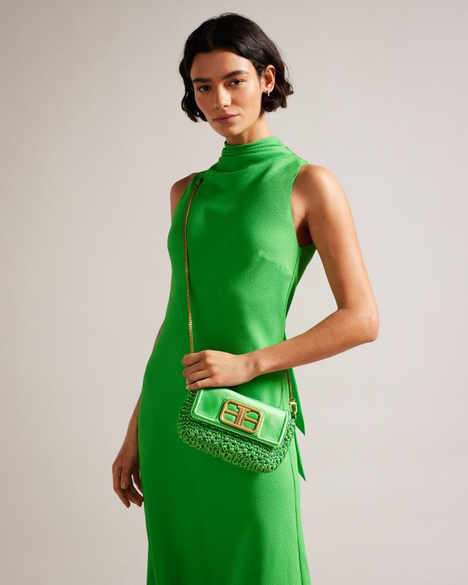 Sac Crossbody Ted Baker Satin Crochet Vert Femme | UQO-43421993